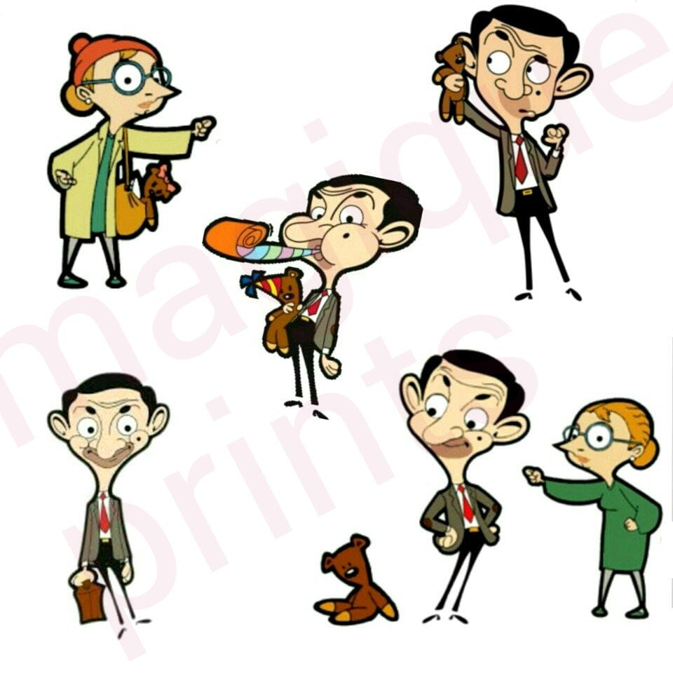 mr bean stickers, mr bean clipart, cartoon stickers, stickers, planner