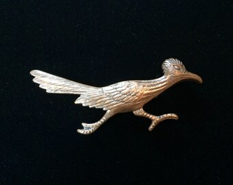 Vintage Copper Roadrunner Brooch
