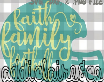 Faith Family Football Helmet File (svg, dxf, png)