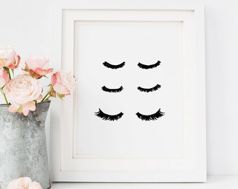 Wall art Prints, Eyelashes Print, Art Print, Sassy Wall Art, Makeup Print, Eyelashes, Wall art print, Makeup Art, Mascara Art
