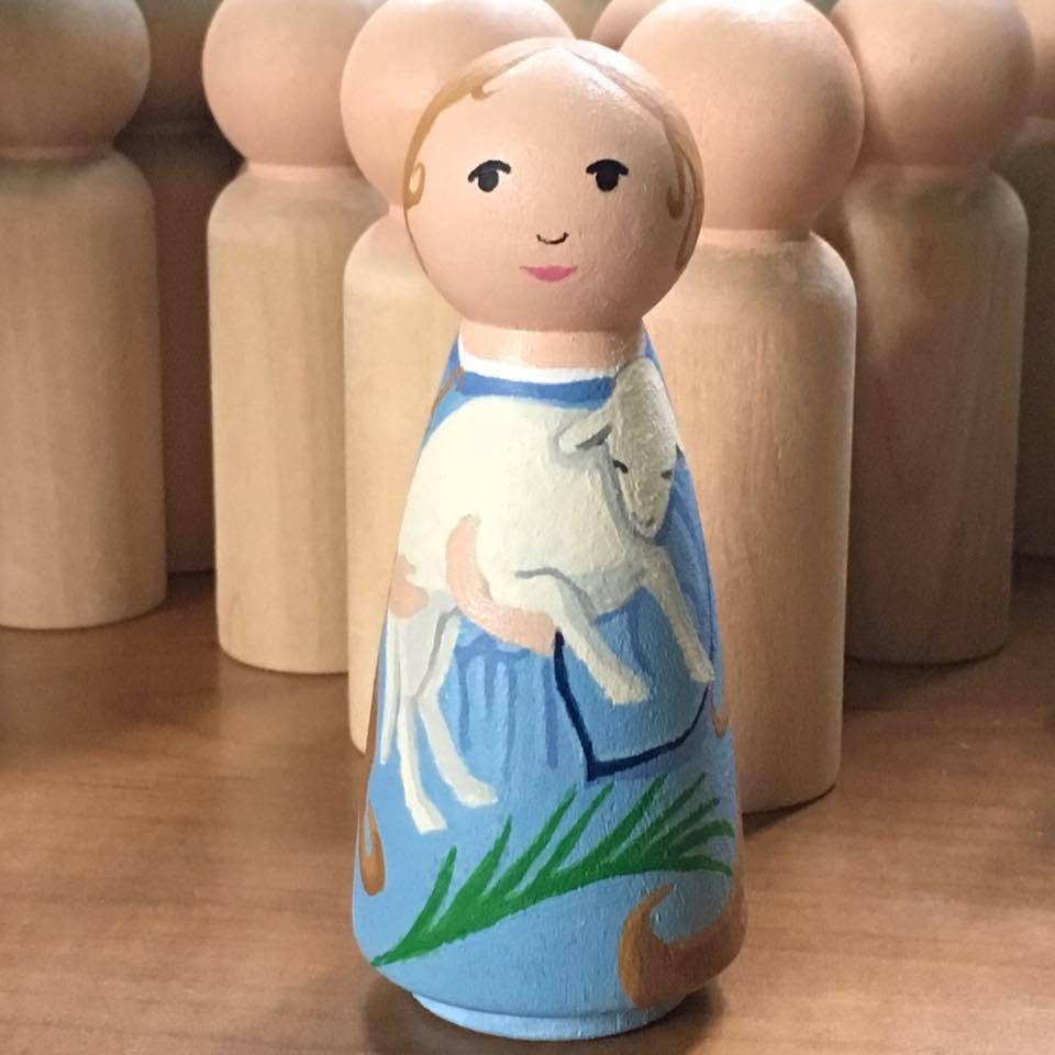 Hand painted saints peg dolls by PetiteFleurStudio on Etsy