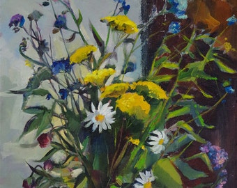 Bouquet of Lilacs, Flowers oil Painting, Handmade art, Painting on Canvas, Impressionism, Oil on Canvas, Signed
