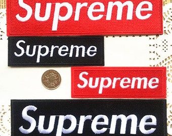 Large Embroidered Suprem e Wording Patches Iron /Sew On Patches Appliques Patches Cute Patches Elegant Patches High Quality Patches