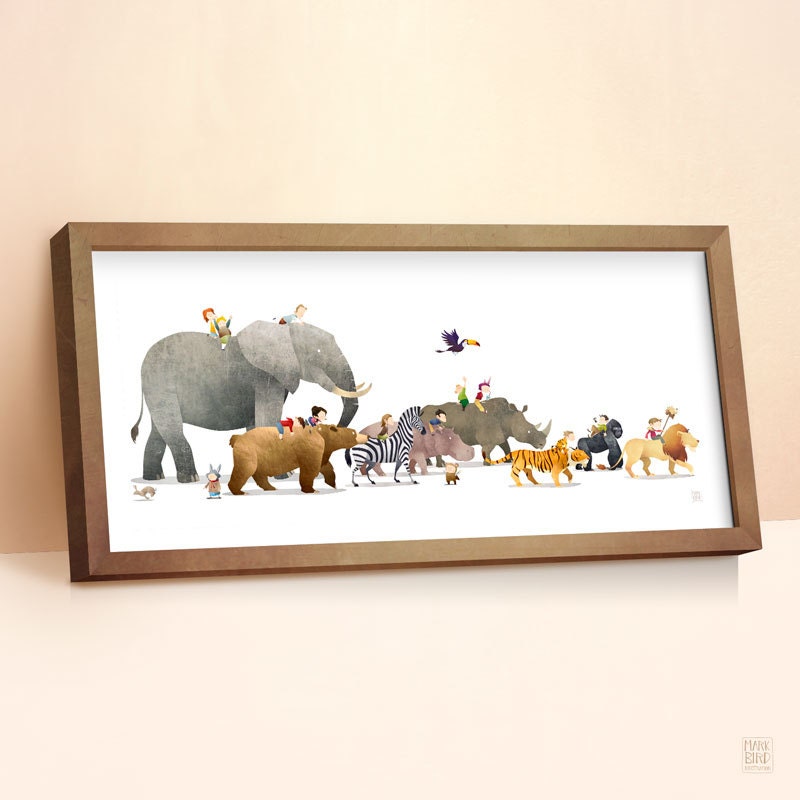 Wild Adventure Illustration Nursery Animal Prints Nursery