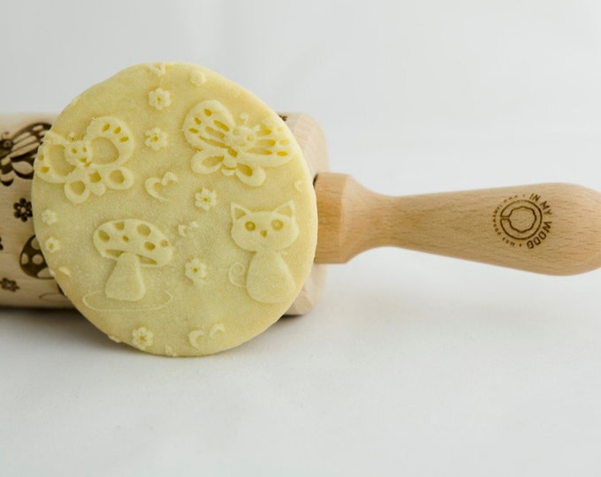 KIDS ANIMALS rolling pin, embossing rolling pin, engraved rolling pin for a gift, gift ideas, gifts, unique, autumn, wedding