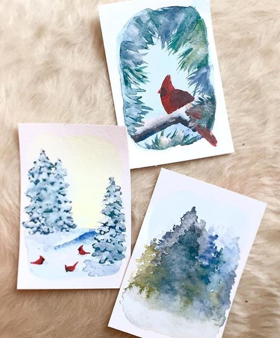 Watercolor Postcard Prints by EmiKateCreations on Etsy
