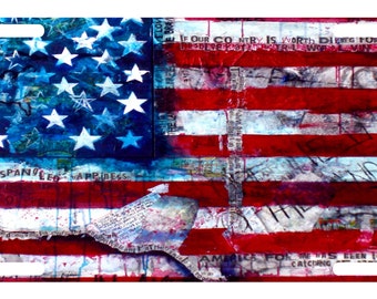 american flag word art