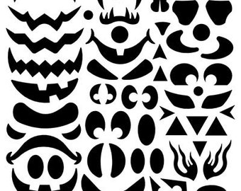 Halloween Pumpkin Create a Face Decal SVG Cut Files Instant Download
