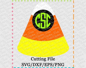 Candy Corn Monogram Cutting File SVG, EPS, DXF, and png for cutting machines Silhouette Cameo Cricut Scan n Cut