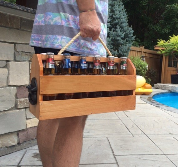 Items similar to Wood 12Pack Beer Caddy in Pecan on Etsy