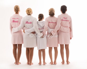 Soft 100% cotton embroidered bridal robes and gift boxes