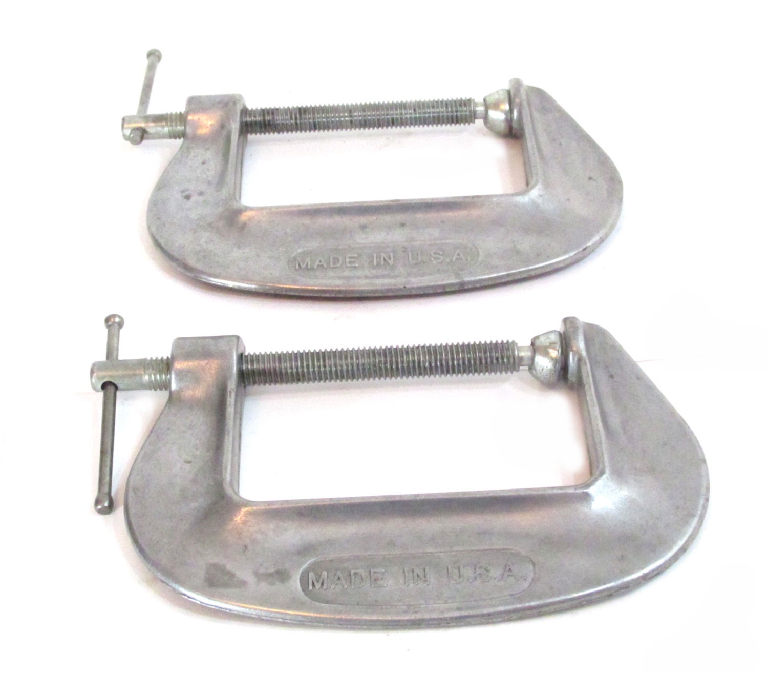 Aluminum Adjustable C Clamps No 66704 Old Vintage Tool Tools