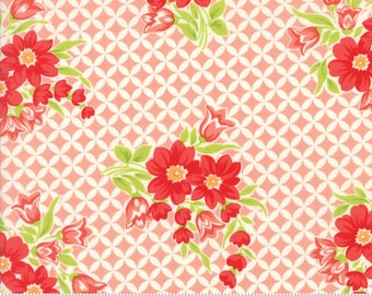 Handmade - Gwendolyn in Coral Pink: sku 55146-13 cotton quilting fabric by Bonnie and Camille for Moda Fabrics - 1 yard