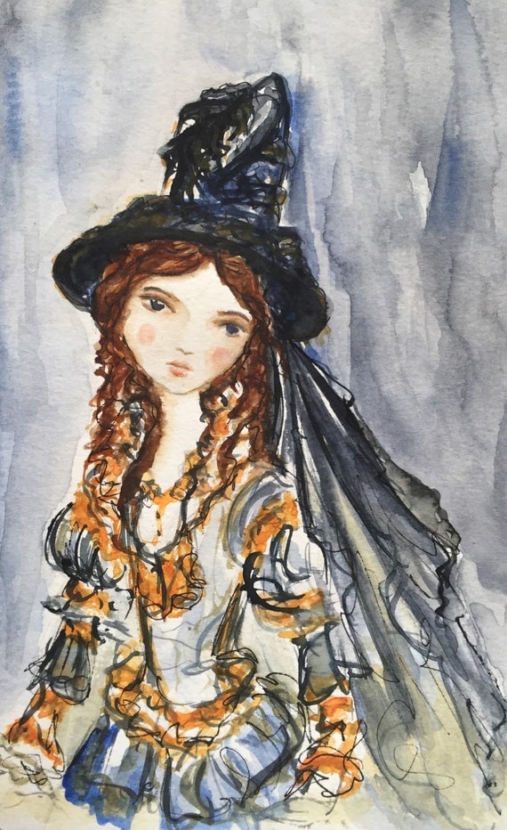 Gertie Original Watercolor Witch