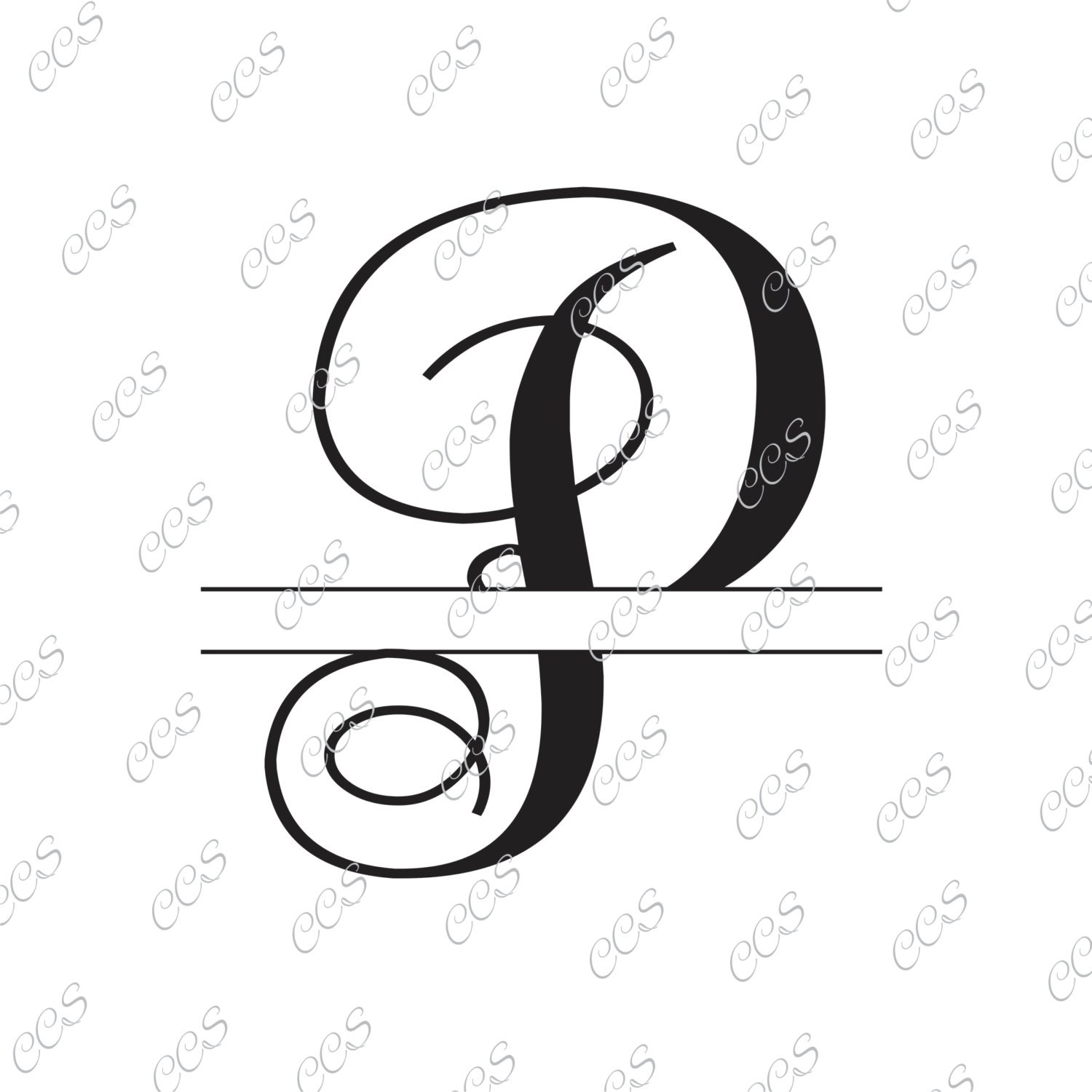 Download Digital Cut File Split Vine Letters Letter P P Split P