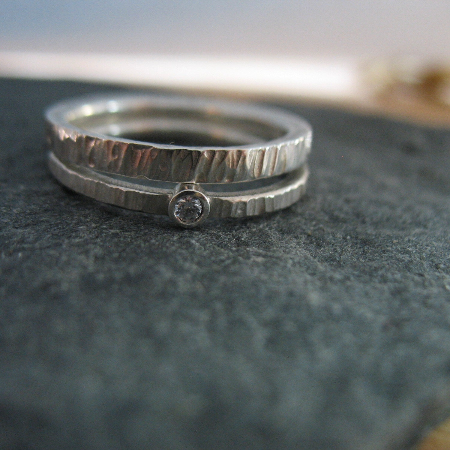 Stacking Rings Wedding Ring Set Alternative Engagement Ring