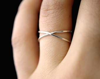 Sterling Silver X ring, silver criss cross ring, silver X ring, x ring, silver cross ring, criss cross ring, sterling silver cross ring