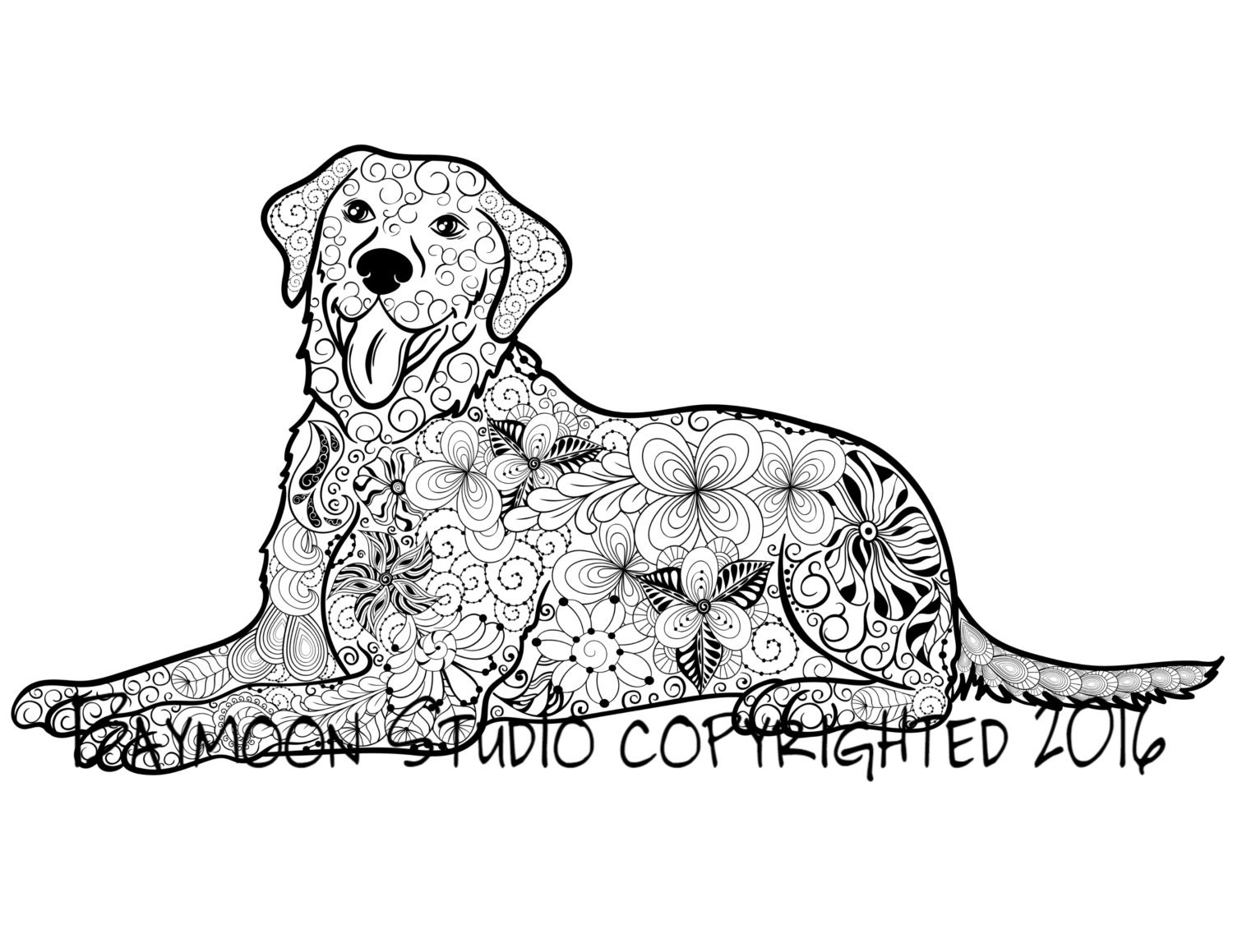 Download Labrador Retriever Coloring Page Printable by BAYMOONSTUDIO