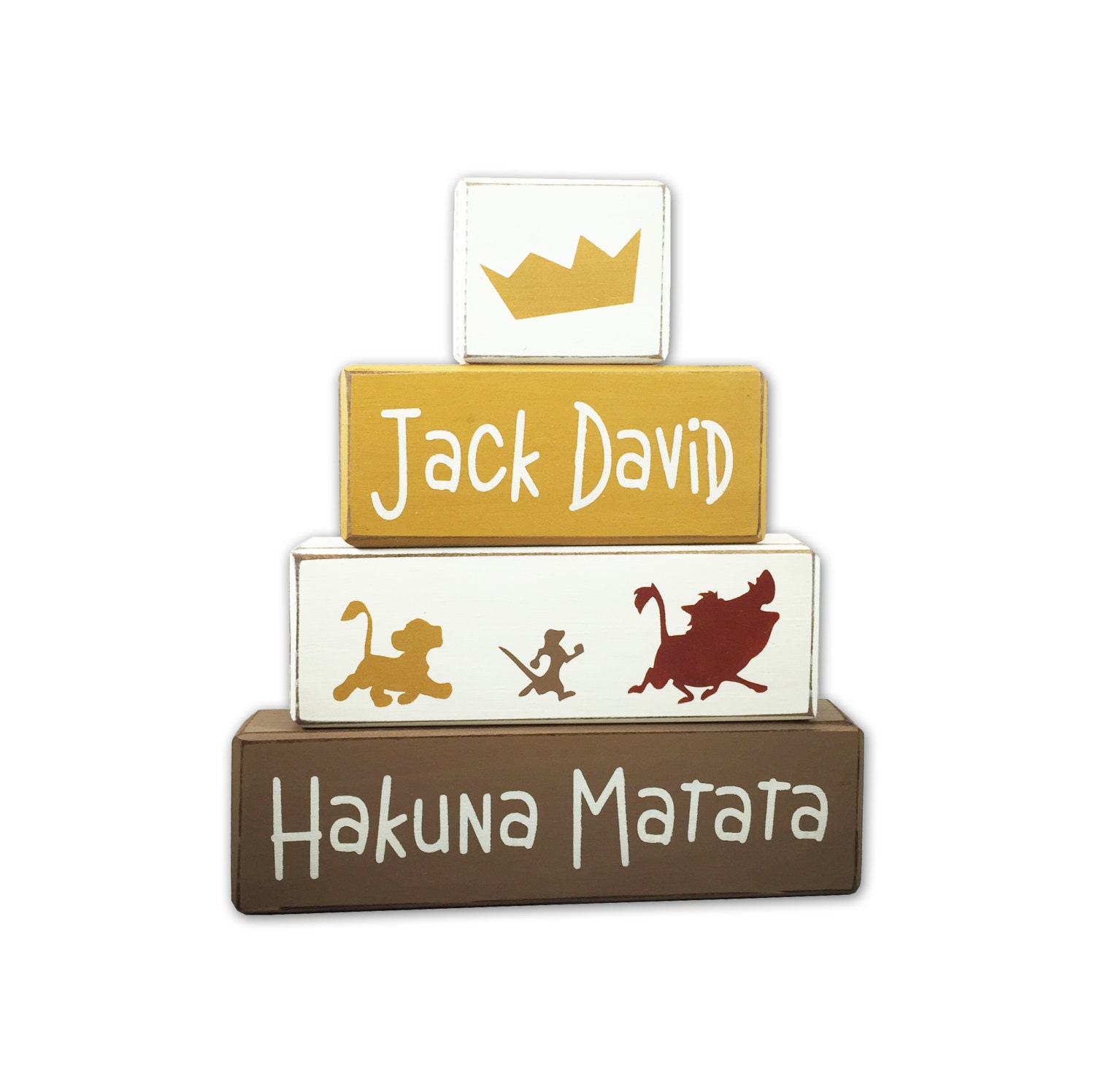 The Lion King baby nursery decor stacking wood sign blocks