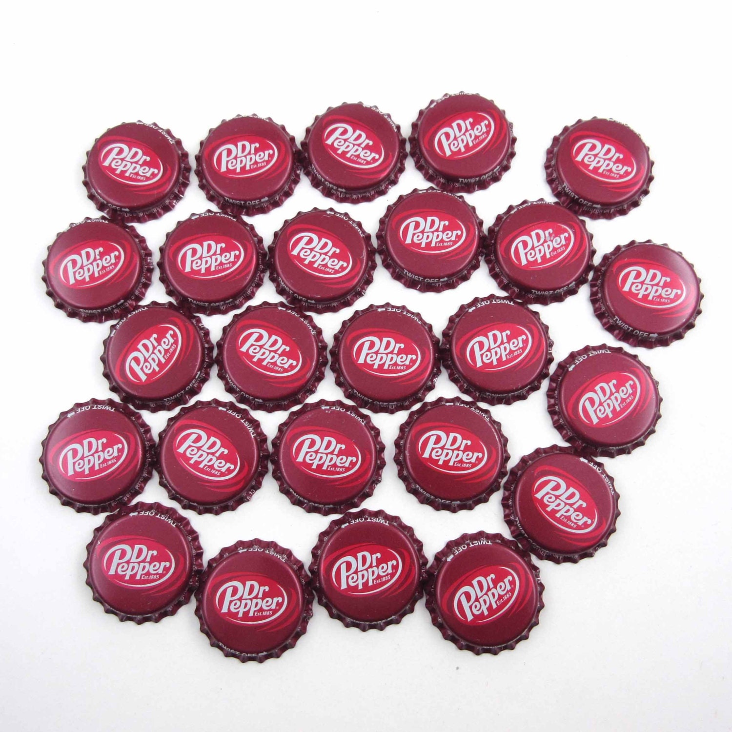 RESERVED 4 CINDY Vintage Dr. Pepper Maroon Red and White Bottle Caps