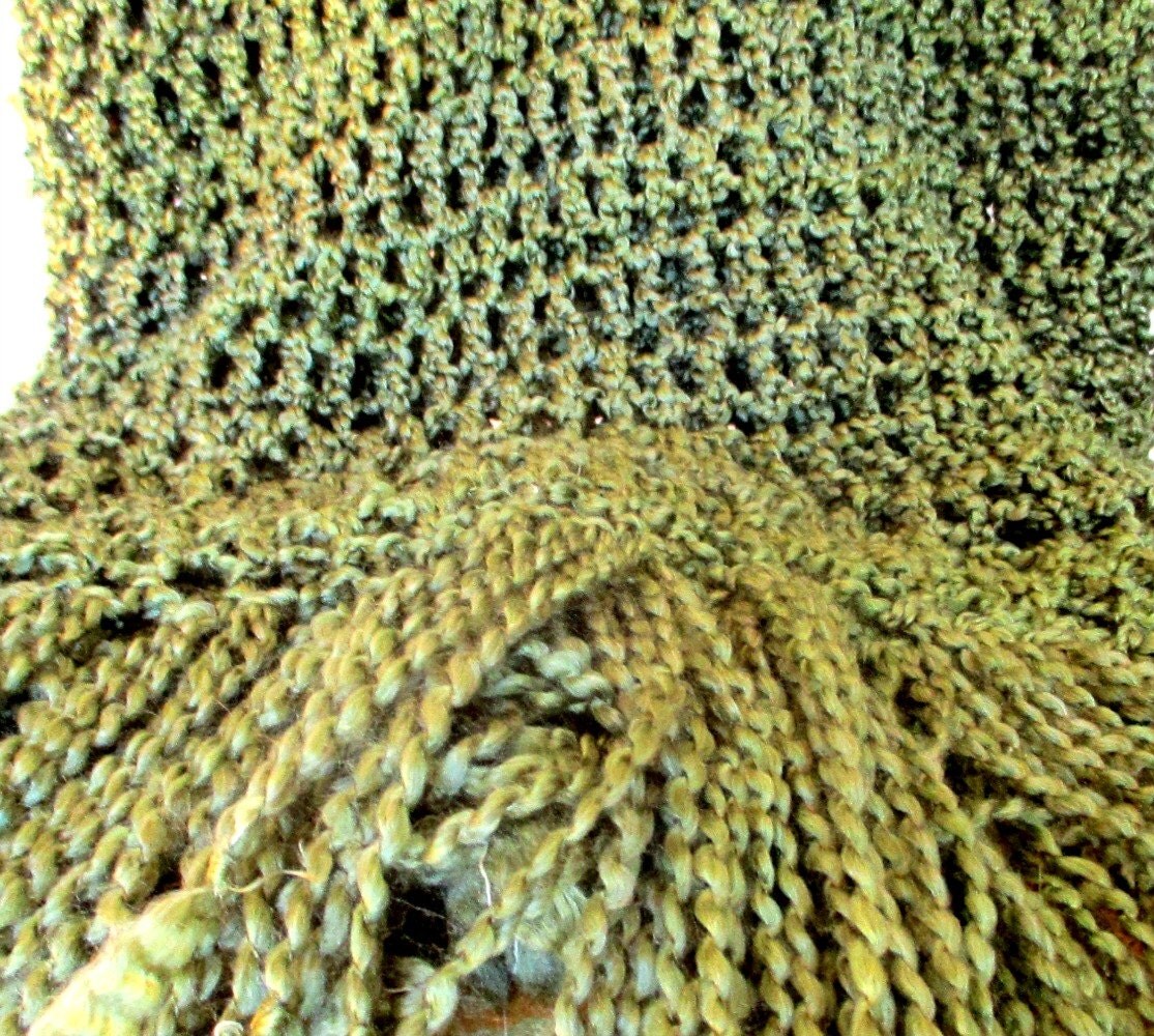 Throw Blanket with Fringe Olive Green Blanket Afghan Home