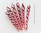 Handmade Glass Icicles (6) - Red & Clear Lampwork Icicle Ornaments - Hawaii Handmade Lampwork - Handmade Lampwork Glass Handmade Glass Icicles (6) - Red & Clear Lampwork Icicle Ornaments - Hawaii Handmade Lampwork - Handmade Lampwork Glass