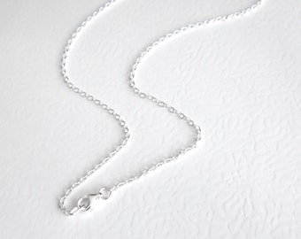Sterling Silver Chain Necklace, Plain Solid Silver Chain, Cable Chain, Pick Your Length