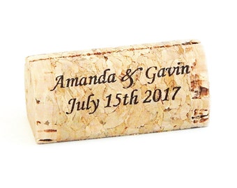 Personalized Wine Cork Escort Card Holders - Front Print Only - Wedding Place Card Holders
