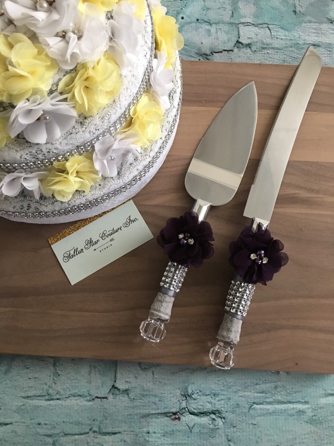 Wedding cake knife set / knife set / cake cutting set / rustic