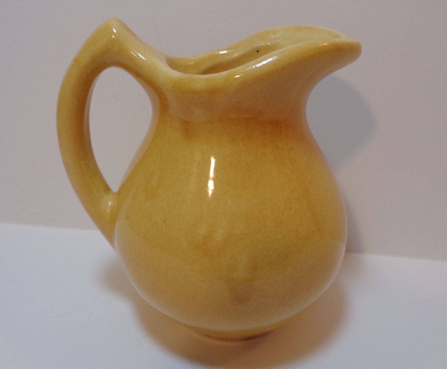 Yellow Pitcher Creamer Ceramic Glazed