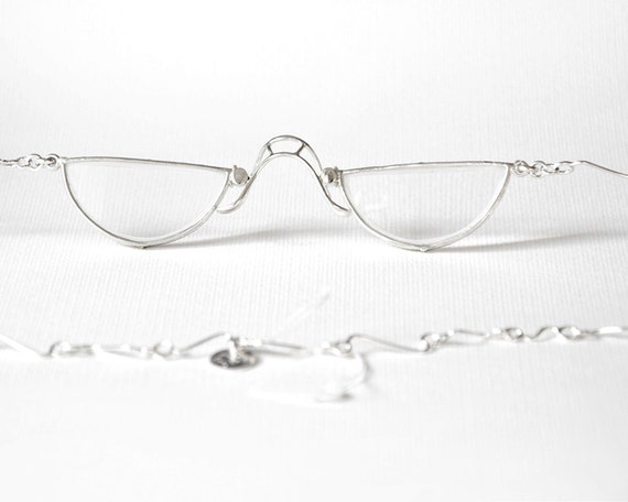 Reading glasses as chain necklace handmade sterling by DafnaDagan