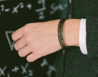 Pi Bracelet - Science Jewelry - Mathematical Cuff Bracelet - Geeky Gift - Math Maths - Gift For Him Or Her - Boyfriend Gift
