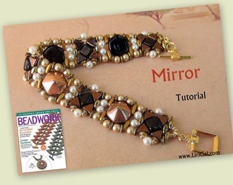 Tutorial Mirror SuperDuo Kheops par Puca Hex Pyramid beads Beadwork Bracelet PDF