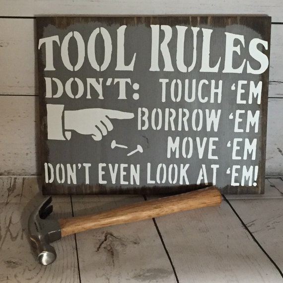 Tool Rules sign by chelseyscardcreation on Etsy