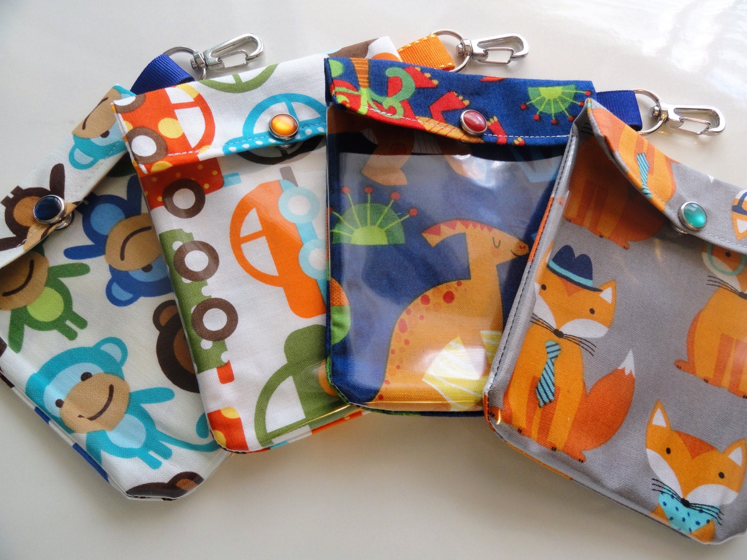 Toddler Boys Clear Front Pouch w/Clip One 1 4x5 by