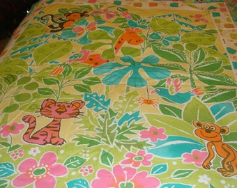 Baby Quilt~~ Bright Jungle Animals