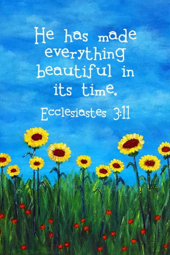 Sunflowers Bible Verse Print Scripture Art Christian Gift