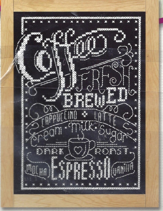 Janlynn Needlecraft Cross Stitch Kit Coffee Chalkboard