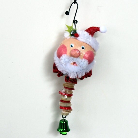 whimsical folk art santa christmas ornament holiday decoration whimsical folk art santa christmas ornament holiday decoration