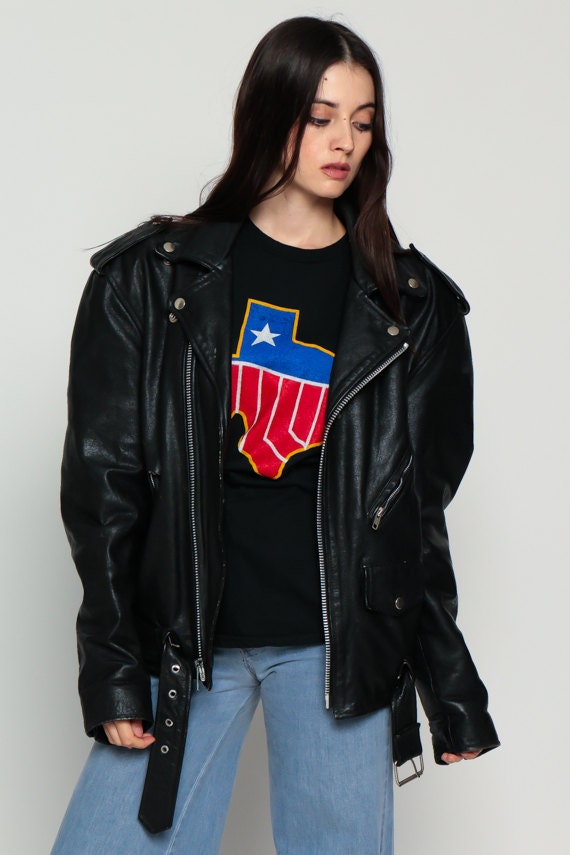 Black Leather Jacket 80s Biker Motorcycle Moto For S And Promotions Follow Us Here Instagram Exile Facebook Com Black Leather Jacket