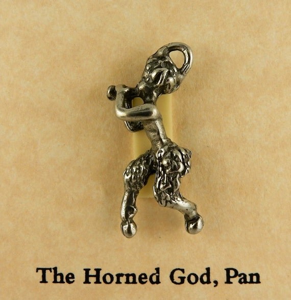 Vintage Horned God Pan Pewter Pendant