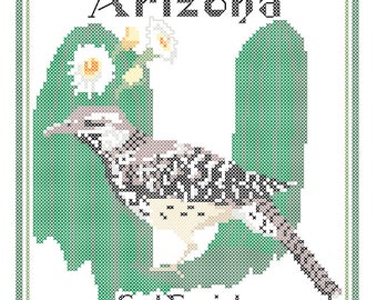 arizona state bird flower and motto cross stitch pattern pdf