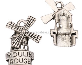 20 x Mill House Charms Beads 20x15mm Antique Silver Tone #mcz979