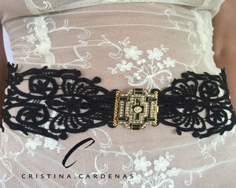 wedding black sash