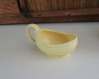 Yellow Gravy Boat - Small Ceramic Vintage Gravy Boat or Sauce Server