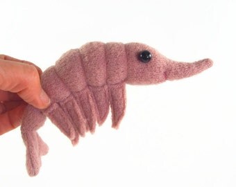 toy shrimp, stuffed toy, waldorf toy, child's toy, small plushie, sea creature, pink shrimp, toy fish,
