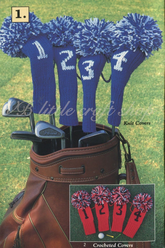 Golf club covers knitting and crochet pattern. Instant PDF