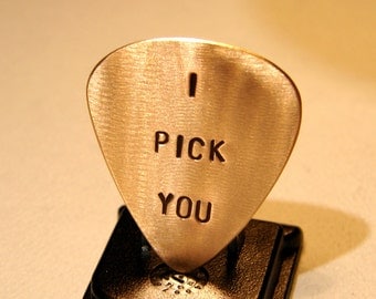 Bronze Guitar Pick Handmade with I Pick You - Custom Guitar Pick GP009