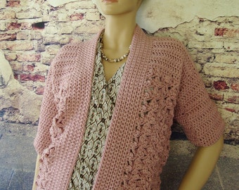 Pink Cardigan Crochet Cardigan Cardigan Cardigans by toivima