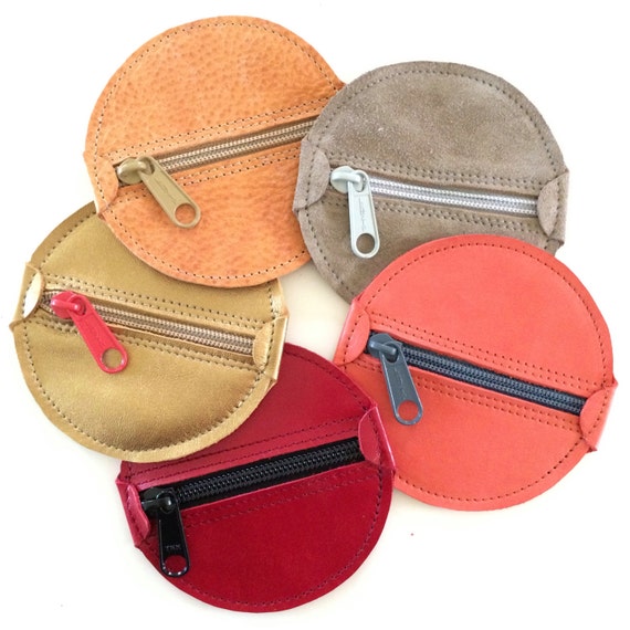 leather squeeze change purse